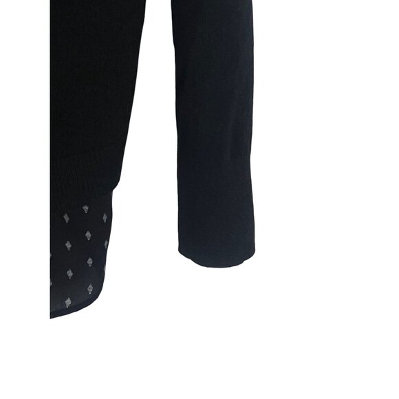 Ann Taylor Loft Black Sweater Top Polka Dot Underlay Petite XSP Whimsygoth - Picture 7 of 9